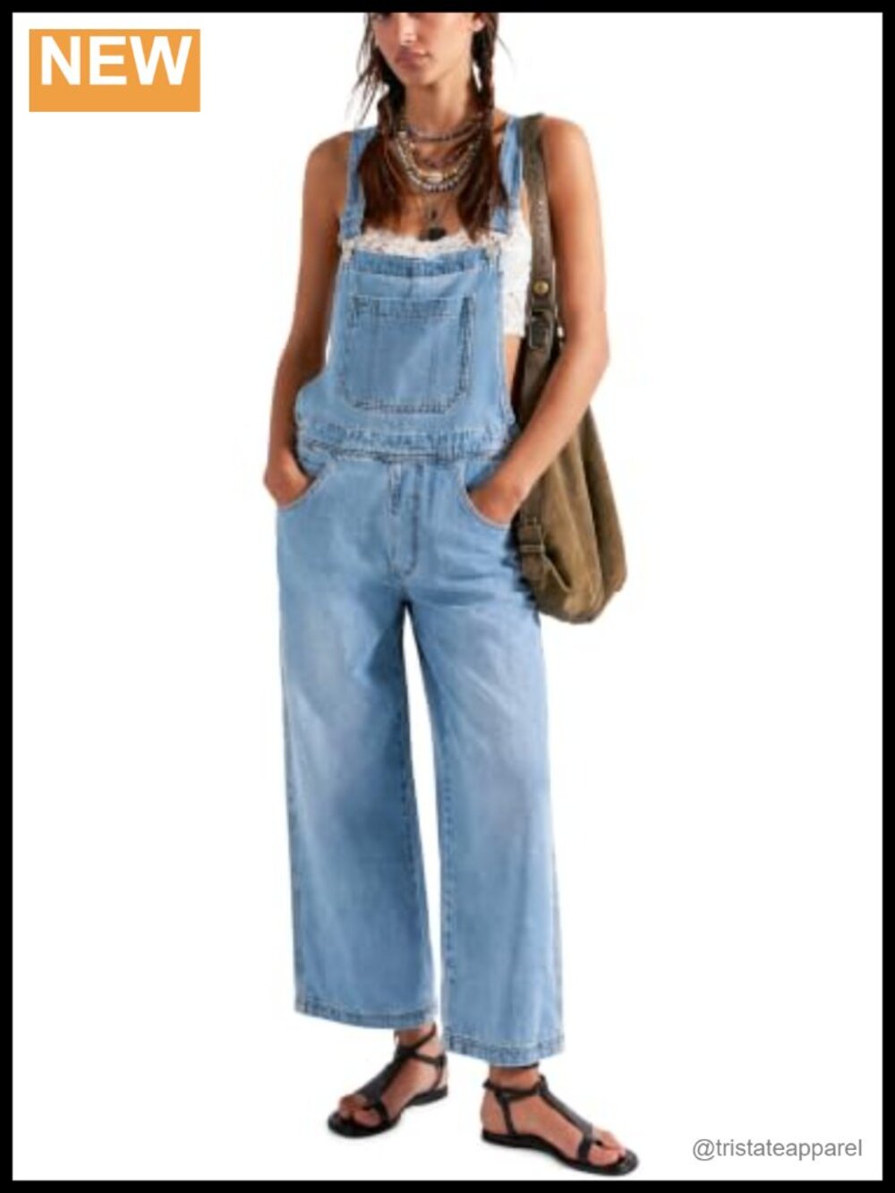 Women's Wide Leg Denim Overalls Adjustable Strap Bib Baggy